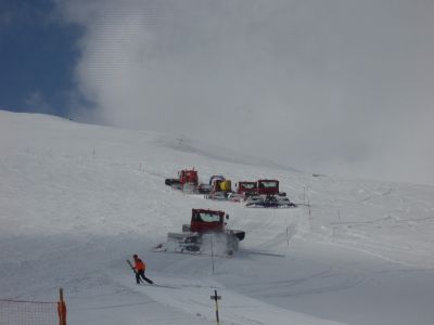 Pistenbully's im Einsatz (Savognin)
